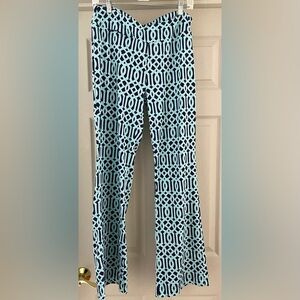 Lulu-B Aqua and Navy Geometric Pants Size L
